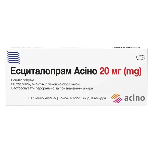 ЭСЦИТАЛОПРАМ-АСИНО ТАБЛ. 20 МГ №60