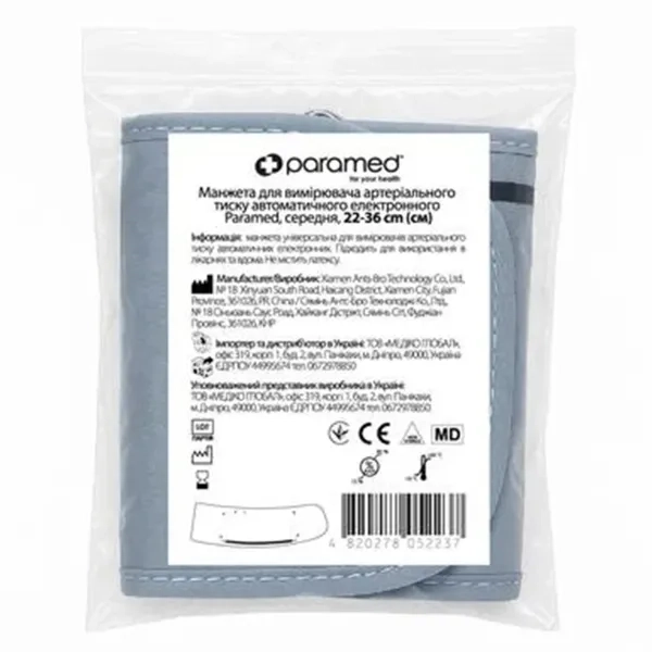 МАНЖЕТА PARAMED К АВТОМАТ. ТОНОМЕТРУ 22-36СМ СРЕДНЯЯ