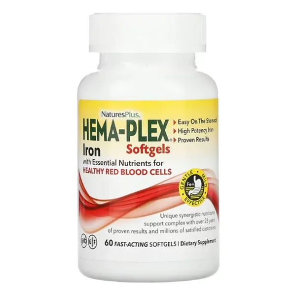 %Витаминно-минеральный комплекс с железом Nature's Plus Hema-Plex Iron капсулы №60