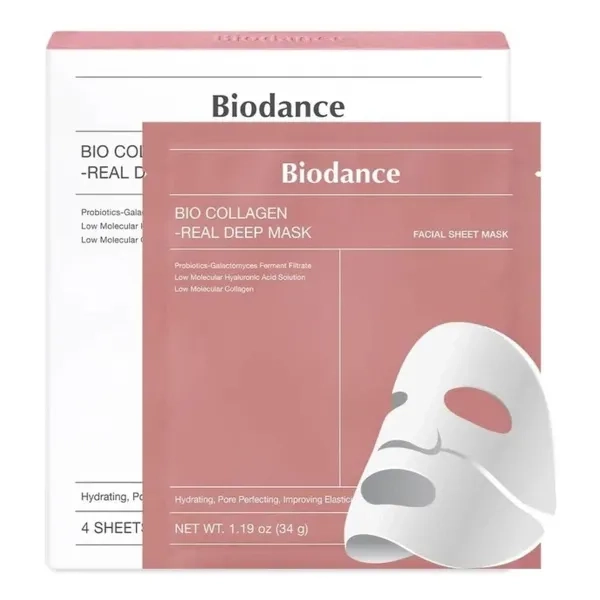 %Колагенова гідрогелева маска для глибокого зволоження, набір Biodance Bio-Collagen 34 г №4 шт