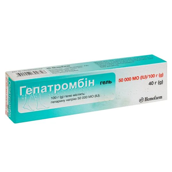 %Гепатромбін гель 50000 мо/100 г туба 40 г