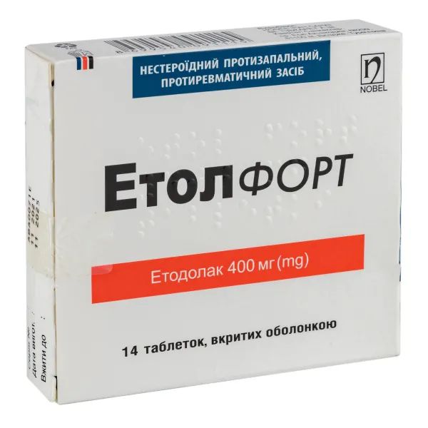 %Етол Форт таблетки вкриті оболонкою 400 мг №14