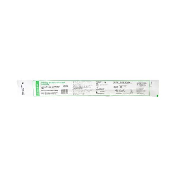 %Катетер Фолея Medicare 3-ходовий s-3f 30-24fr синій