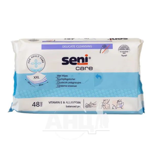 %Влажные салфетки для ухода за кожей Seni Care 48 шт