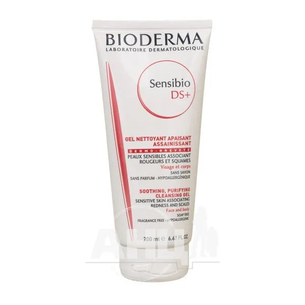 %Гель для обличчя Bioderma Sensibio DS + Soothing Purifying Cleansing Gel очищующий 200 мл