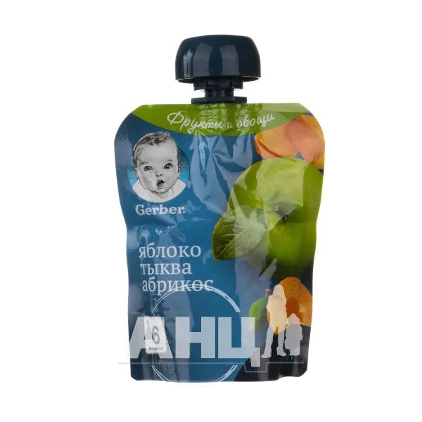 %Пюре Gerber яблуко, гарбуз та абрикос 90 г