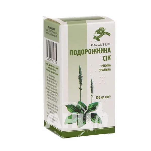 %Подорожника сік рідина оральна 100 мл