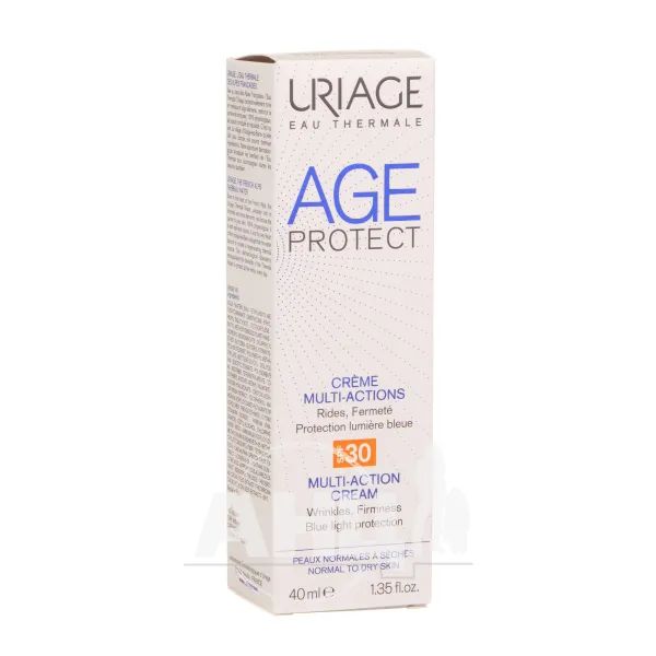 %Багатофункціональний крем для обличчя Uriage Age Protect Creme Multi-Actions SPF 30 ліфтинг + зволоження для нормальної і сухої шкіри 40 мл