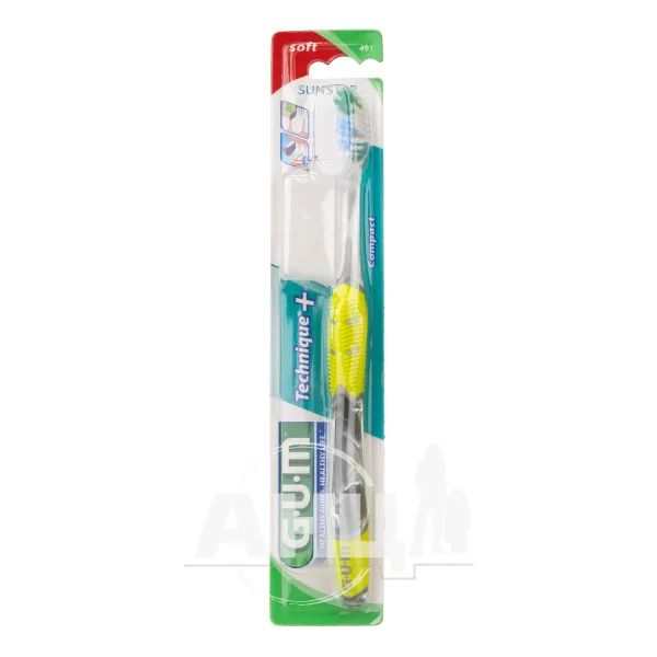 %Зубна щітка GUM Technique Plus компактна м'яка
