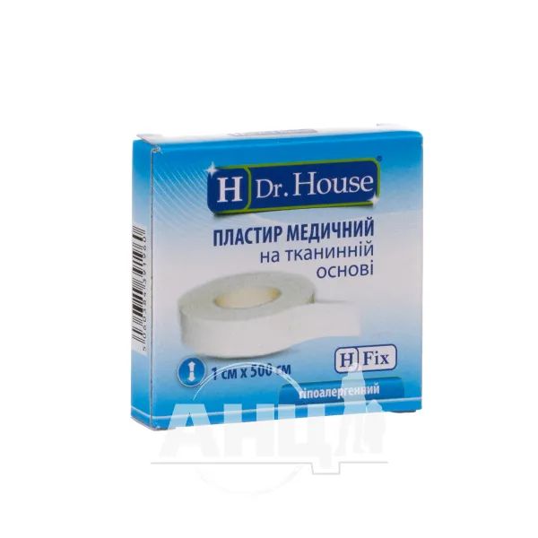 %Пластир медичний Dr.House 1 см х 500 см на тканинній основі