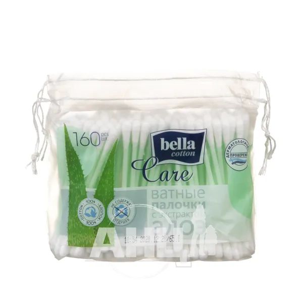%Палочки гігієнічні Bella Cotton care з екстрактом алое №160