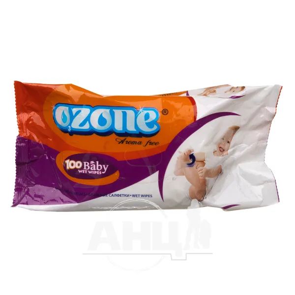 %Дитячі вологі серветки Ozone Baby календула з вітаміном Е №100
