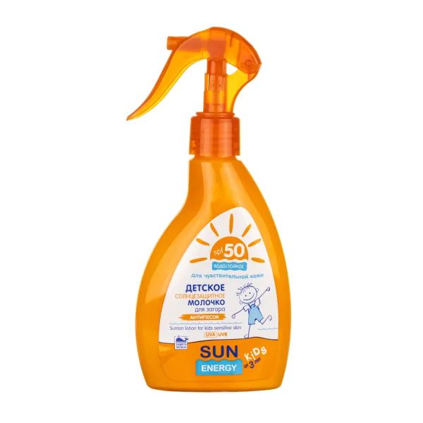 %Сонцезахисне молочко Sun Energy Kids для чутливої шкіри SPF50 200 мл