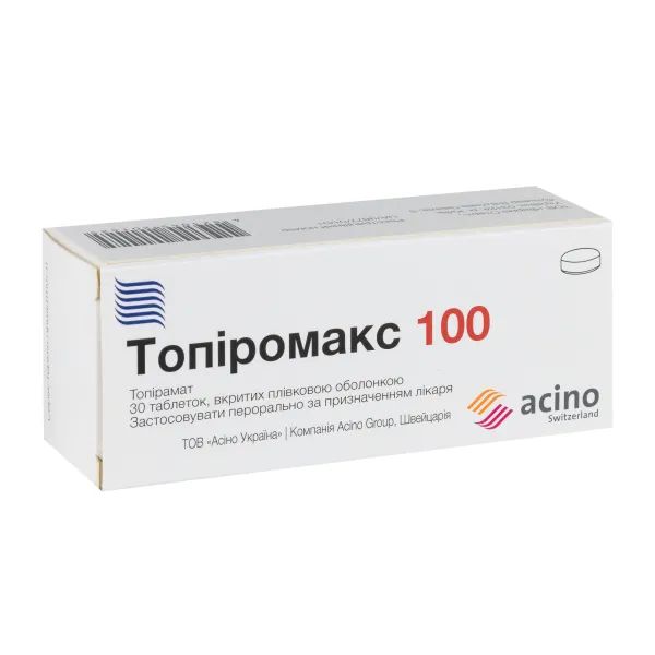 Топиромакс 100 таблетки покрытые пленочной оболочкой 100 мг блистер №30