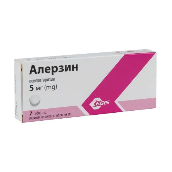 %Алерзин таблетки покрытые пленочной оболочкой 5 мг блистер №7