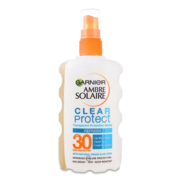 %Сонцезахисний спрей чистий захист Garnier Ambre Solaire SPF30 200 мл