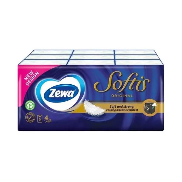 %Хусточки носові Zewa soft №45