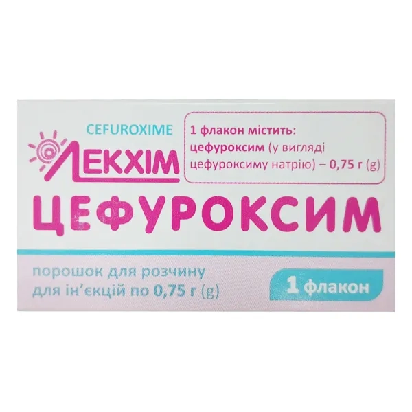 %Цефуроксим порошок для раствора для инъекций 0,75 г флакон №1