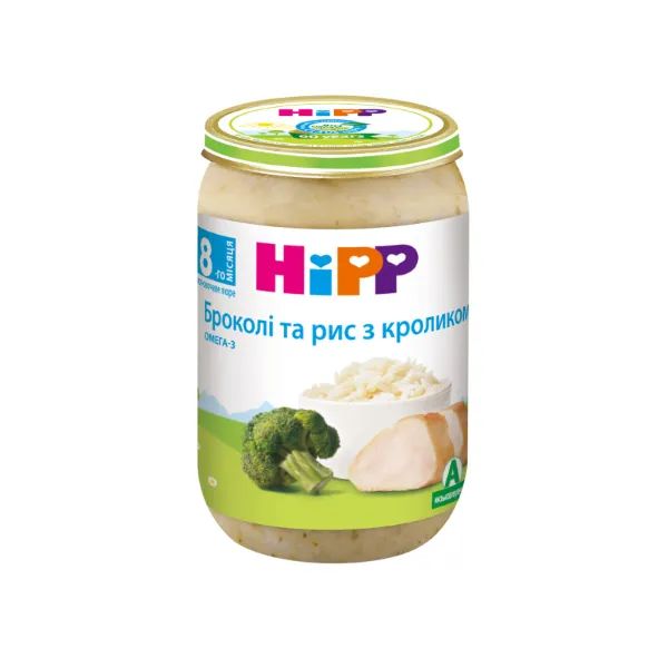 %Пюре HiPP Кролик с брокколи и рисом 220 г