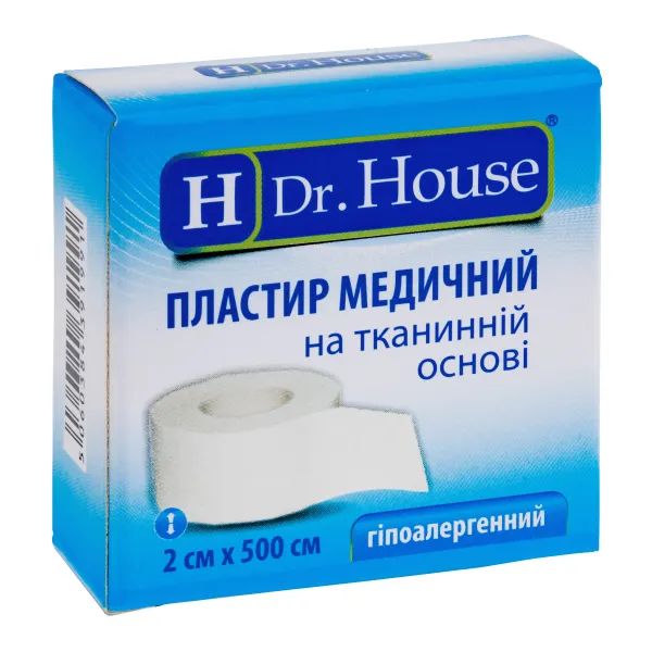 %Пластырь медицинский Dr.House 2 см х 500 см на тканевой основе