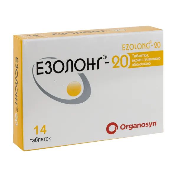 %Эзолонг-20 таблетки покрытые пленочной оболочкой 20 мг блистер №14