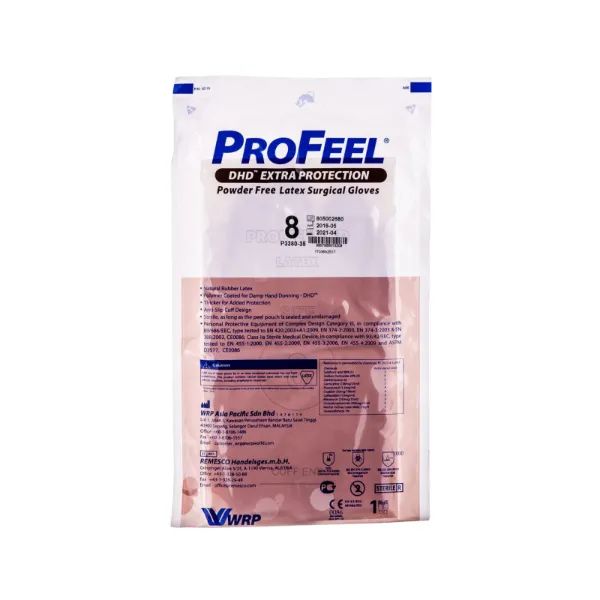 %Перчатки ProFeel Extra Protection хирургические стерильные без пудры размер 8,0