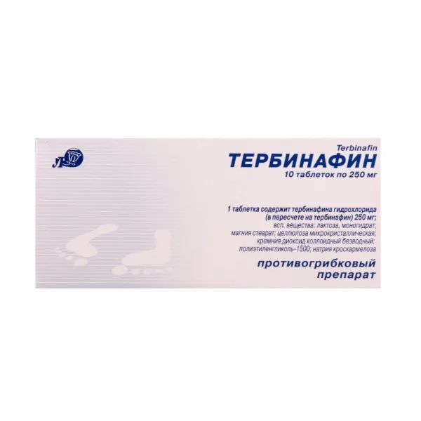 %Тербінафін таблетки 250 мг №10