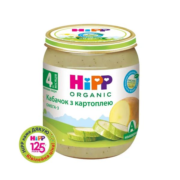 %Пюре овочеве HiPP кабачок з картоплею 125 г