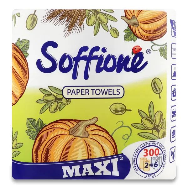 %Паперові рушники Soffione Maxi 2-о шарові №2
