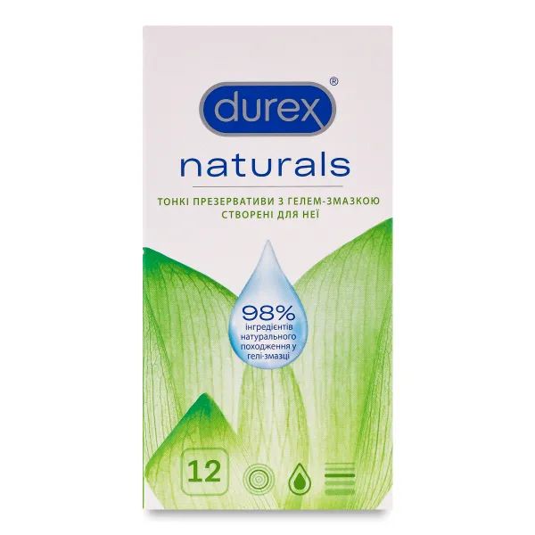 %Презервативи Durex Naturals тонкі №12