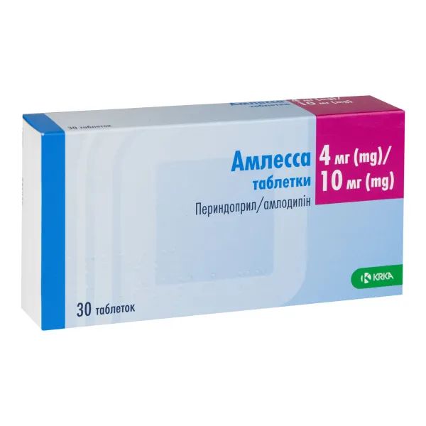 %Амлесса таблетки 4 мг + 10 мг блістер №30