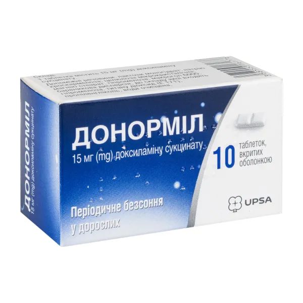 %Донормил таблетки покрытые оболочкой 15 мг туба №10