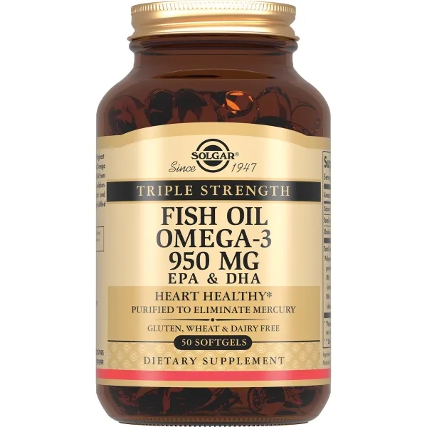 %Solgar Омега-3 потрійна 950 мг ЕПК та ДГК капсули №50