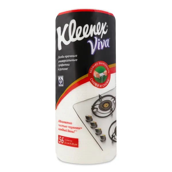 %Универсальные многоразовые салфетки Kleenex Viva Hydroknit 1 рулон №56