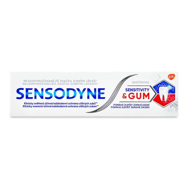 %Зубна паста Sensodyne для чутливих зубів захист ясен відбілююча 75 мл