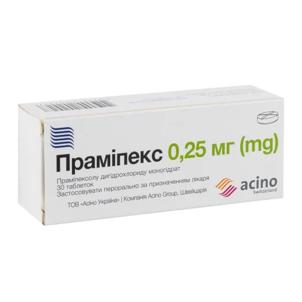 %Прамипекс таблетки 0,25 мг №30
