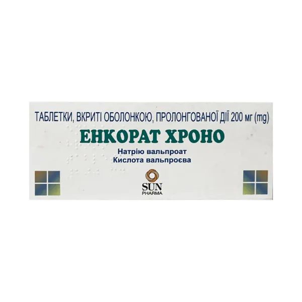 %Енкорат Хроно таблетки пролонгованої дії вкриті оболонкою 200 мг стрип №30