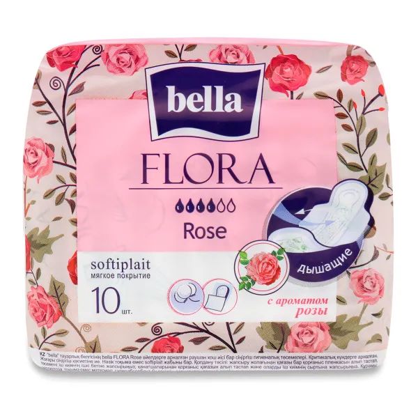 %Прокладки Bella flora с ароматом розы №10