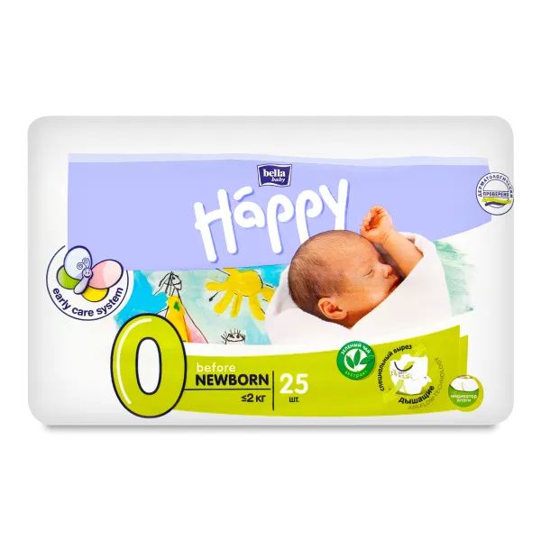 %Подгузники детские гигиенические Bella Baby Happy Before Newborn №25