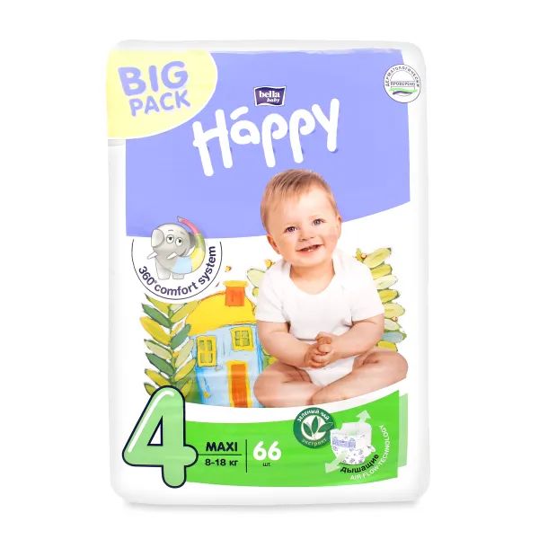 %Підгузники дитячі гігієнічні Bella Baby Happy Maxi 8-18 кг №66