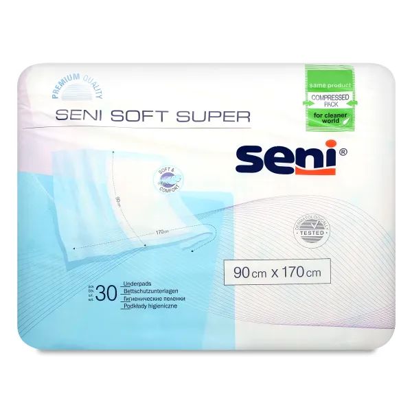 %Пеленки гигиенические Seni soft super 90 х 170 см №30