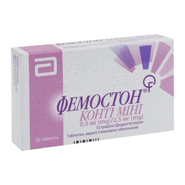 %Фемостон конті міні таблетки вкриті оболонкою 2,5 мг/0,5 мг блістер №28