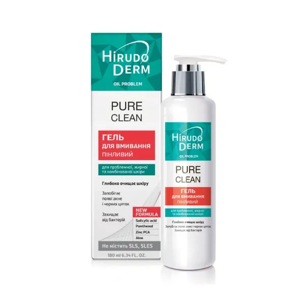 %Гель для умывания увлажняющий Pure Clean Hirudo derm Oil Problem 180 мл