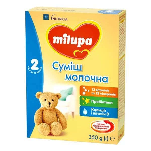 %Смесь молочная сухая Milupa 2 для детей от 6 до 12 месяцев 350 г