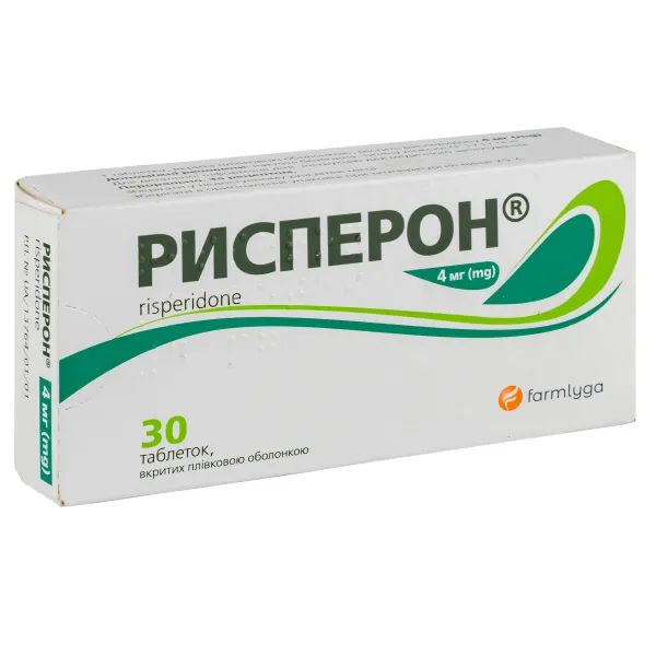 %Рисперон таблетки вкриті плівковою оболонкою 4 мг блістер №30