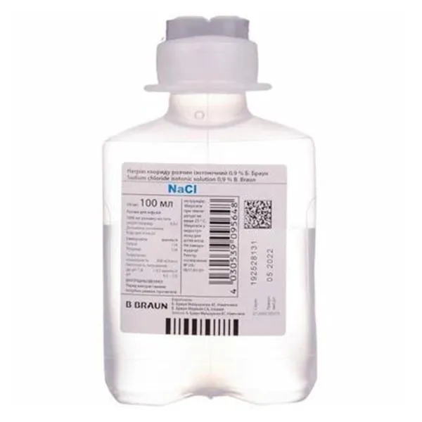 %Натрия хлорид 0,9% 100 мл №20
