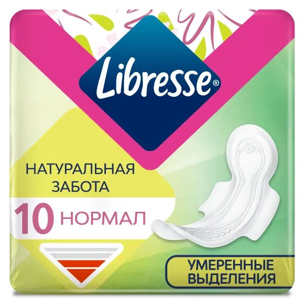 %Прокладки женские гигиенические Libresse Natural care ultra normal №10