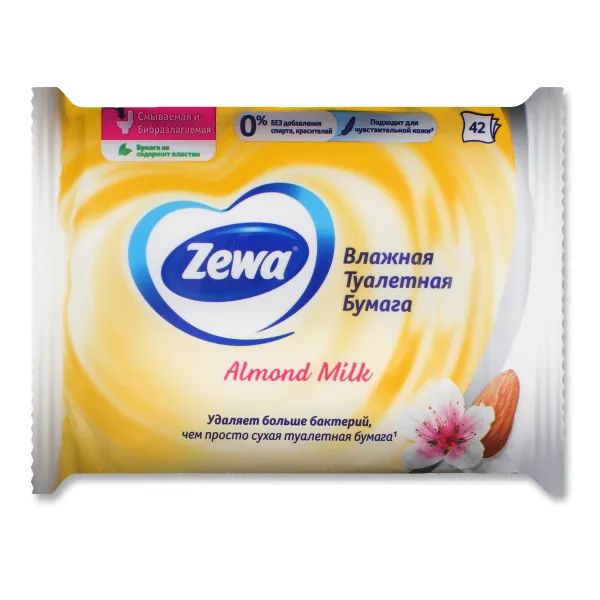 %Вологий туалетний папір Zewa Almond Milk №42