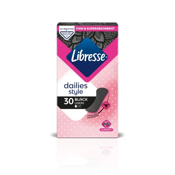 %Ежедневные гигиенические прокладки Libresse Panty Liners Normal черный №20