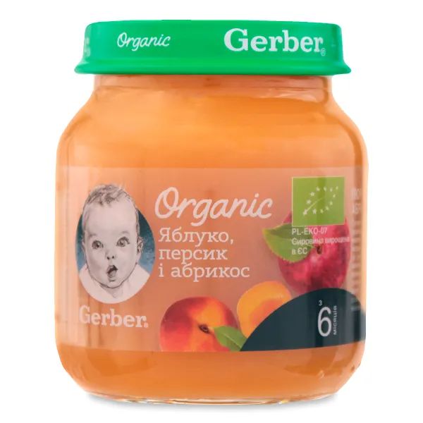 %Пюре Gerber яблуко та абрикос 125 г